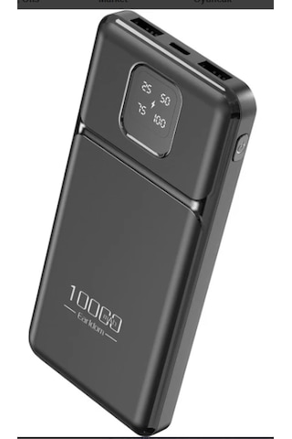 Earldom Pb64 10.000 Mah 2 Adet 10w Usb Çıkışlı Dijital Göstergeli Powerbank - Siyah 1