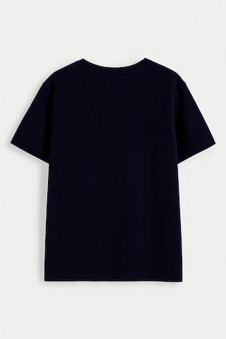 Markapia Kadın Pamuk Bisiklet Yaka Baskılı T-shirt Lacivert 2XL