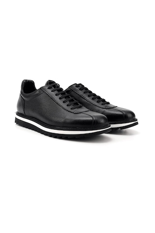 Gönderi(R) Gönderi R Erkek Siyah Bağcıklı Hakiki Deri Comfort Sneaker Ddma80338307 Siyah