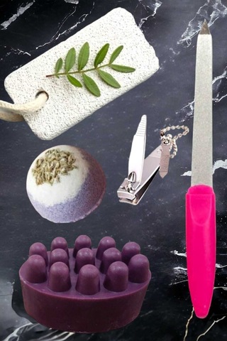 5'li Ayak Peeling Bakım Rahatlatıcı Doğal Lanta Kokulu Sabun Nem Topu Yatıştırıcı Pedikür Seti