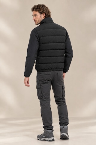 Hk Premium Oysho Kumaş Kollu Şişme Mont Su İtici Kışlık Siyah