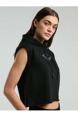 Everlast Ever Classics Wmn Siyah Kadın Crop Kapüşonlu Kolsuz Sweatshirt Siyah