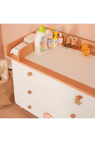 Meltem Kids Sweet Lion Bebek Ve Çocuk Odası Üç Çekmeceli Şifonyer Beyaz