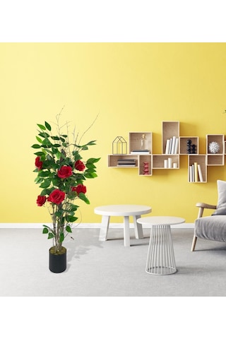 Yapay Ağaç Kırmızı Gül Ağacı 90cm Doğal Salex Dallı gülağacı90cm