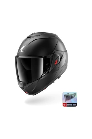Shark Oxo Dark Shadow Mat Siyah Modüler Kask Renkli Cam Hediyelidir Mat Siyah