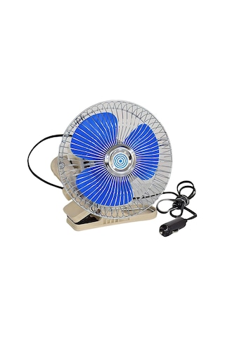 Carub Çap 18 CM Mandallı Döner Başlıklı 12V Araç Içi Fan Oto Vantilatör