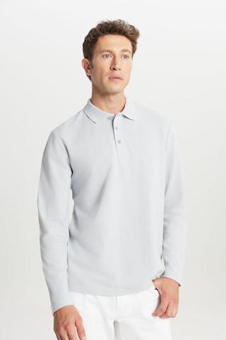 Ac&Co / Altınyıldız Classics Erkek Grı %100 Pamuk Standart Fit Normal Kesim Polo Yaka Sweatshirt Gri