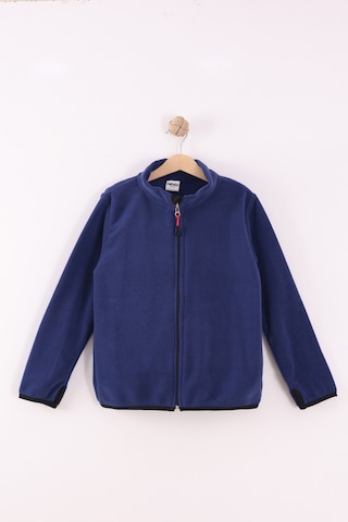 Monox Çocuk Unisex Parmak Geçmeli Polar Ceket Saks