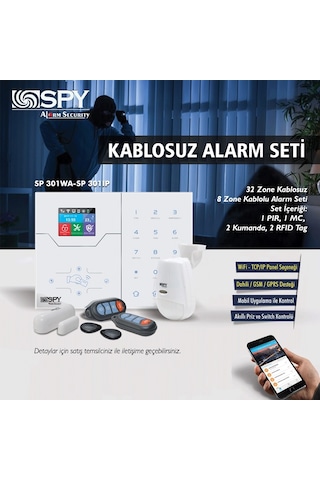 Spy Sp-301-ıp 32 Zone Tcp Ip-gsm-gprs Kablosuz Alarm Seti