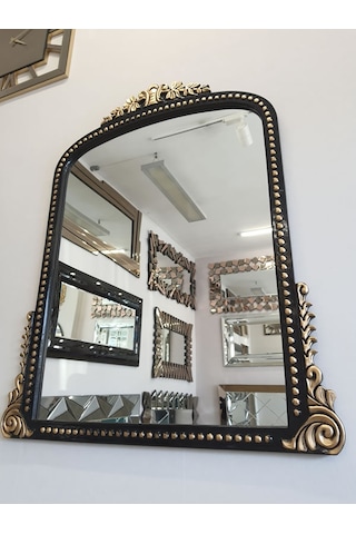 Ayna Denizi Lady Black Gold Model Siyah Altın Renk Dekoratif Ayna Altın - Siyah