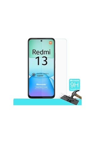 Xiaomi Redmi 13 4g Tempered Glass Cam Ekran Koruyucu Redmi 13 4g İle Uyumlu Ekran Koruyucu - Şeffaf