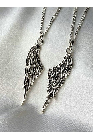 Sevgili Ve Arkadaşlık - İkili Gotik Kanat Kolyesi Best Friends Bf Çok REnkli