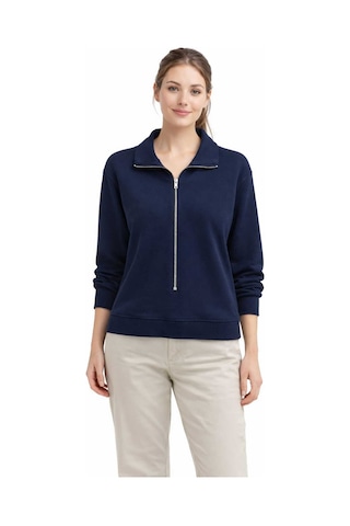 Bebuy Sweatshirt Yarım Fermuarlı Lacivert