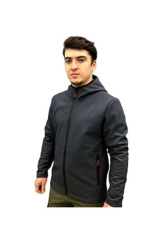 Exuma Erkek Gri Softshell Ceket Siyah
