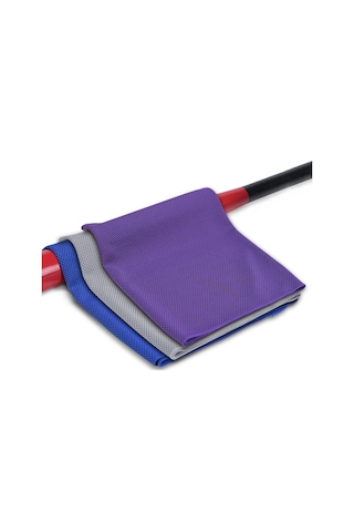 Xiyyadms 3 Adet Spor Soğuk Hisli Havlu - Mor + Gri + Kral Mavi 30x100cm, Spor, Yoga, Tatil İçin Ter Emici Hızlı Kuruyan Çok Renkli