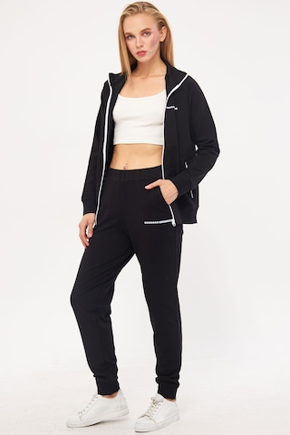 Trendhill Siyah Kadın İki İplik Eşofman Takım Edy5532s Siyah