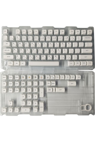 Reedark Beyaz Japonca Dilleri Desteği Pbt Klavye Anahtarı Seti - Minimalist Tasarım Diğer