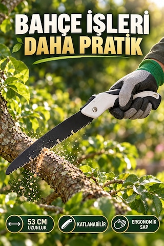 53 Cm Katlanır Budama Testeresi Pelikan El Testeresi Bahçe Dal Ve Ahşap Kesimi Ergonomik Saplı Büyük