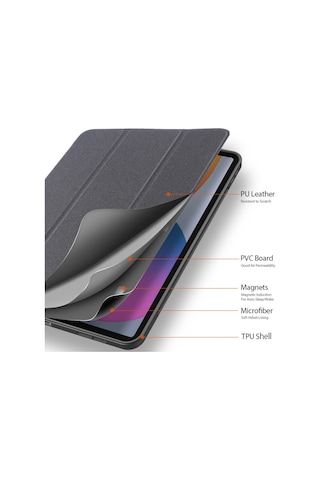 iPad Uyumlu Pro İçin Dux Ducıs Üç Katlı Stand Tasarımlı Kalem Yuvalı İş Tarzı Tablet Koruyucu Kılıf 11 İnç