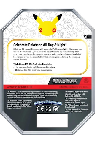 Pokémon Tcg: 30th Celebration Tin Box - Greninja Ex Kartlı Metal Koleksiyon Kutusu