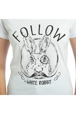 Bant Giyim - White Rabbit Beyaz Kadın T-Shirt Tişört