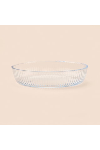 Twin Oval Cam Fırın Kabı - Şeffaf - 25x17 Cm Şeffaf