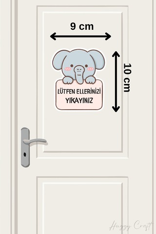 Fil Sticker Lütfen Ellerinizi Yıkayınız Etiketi