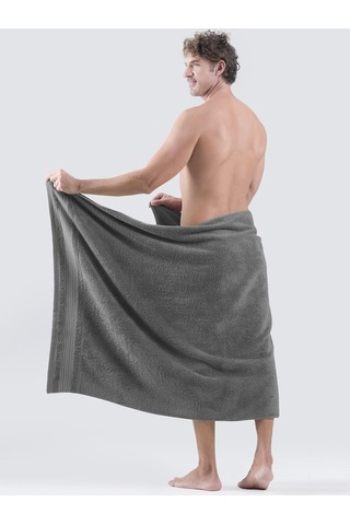 Cotton Ladin Banyo Havlusu 90x150 Koyu Gri