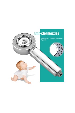 Monyee Yüksek Basınçlı Çift Taraflı Sprey Duş Başlığı - Yağmur & Buhar Modları, Su Tasarruflu, Anti-tıkanma Nozzle, Gümüş Diğer