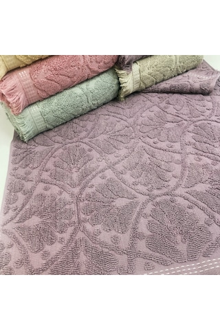 Bilmar Bukle Jakarlı Saçaklı Gonca Desenli El Ve Yüz Havlusu 50 X 90 Cm X 6 Adet Çok Renkli