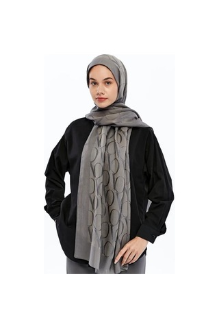 Valentino Orlandi Alia Şal - Vo Motif Desen - Koyu Gri
