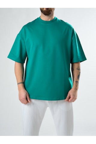 Cocopelli Erkek Yeşil Basic Oversize T-shirt Coc2914