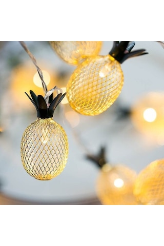 3m Demir Ananas Usb Tak Romantik Led Dize Tatil Işık, 20 Led Genç Tarzı Sıcak Peri Dekoratif Lamba Noel, Düğün, Yatak Odası Sıcak Beyaz Diğer