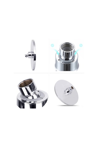 Qingmipy Banyo Yüksek Basınçlı Düş Başlığı - 8 İnç Yuvarlak Abs Krom, Otomatik Temizlenir Uçlar, G1/2 Bağlantı, Su Tasarruflu Tek Fonksiyonlu Eğim Borusu Hariç 22516 Gümüş