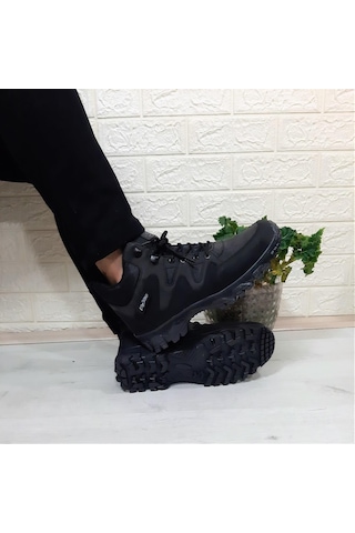 Sky Blue Siyah 0050 Fermuarlı Bağacaklı Kaymaz Erkek Bot 001