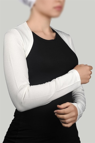 Altobeh Uzun Kollu Kadın Tesettür İçe Giyilen Bolero - Ekru Çok Renkli