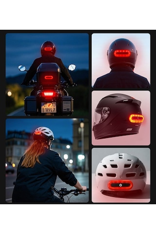 Motosiklet Ve Bisiklet Kask Çanta Vb Uyumlu Led Çakar Gece Görüş Usb'li Led
