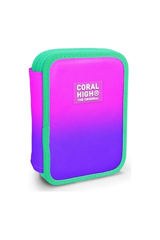 Coral High İki Karlı Organizer Kalemlik - Pembe Mor Gradyan, Kız Çocuk, Pembe Mor Gradyan Pembe - Mor