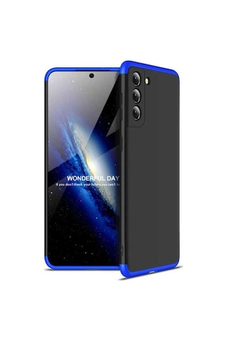 Galaxy S21 Kılıf Zore Ays Kapak Siyah-Mavi