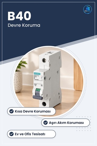 B40 Sigorta Elektrik Tesisatı Koruma Ev Ofis Küçük Ticari Kısa De