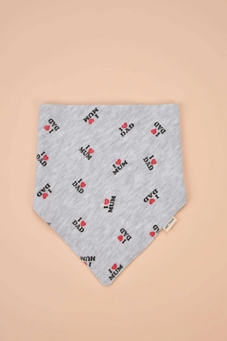 E&f Store Üçgen Pamuklu Mama Önlüğü - İki Çıtçıtlı Bebek Salya Önlük / Fular - Gri Çok Renkli
