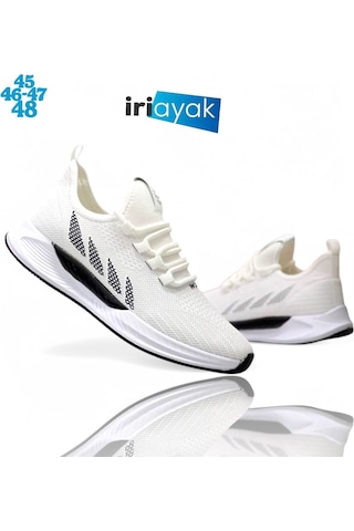 İriayak Büyük Numara 46-48 / Erkek Rahat Kalıp / Erkek Spor Günlük Kullanıma Uygun Beyaz