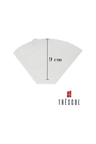 Trescol Kahve Filtresi, Beyaz Kağıt, 4 Numara, Büyük Boy, 100'lü Paket
