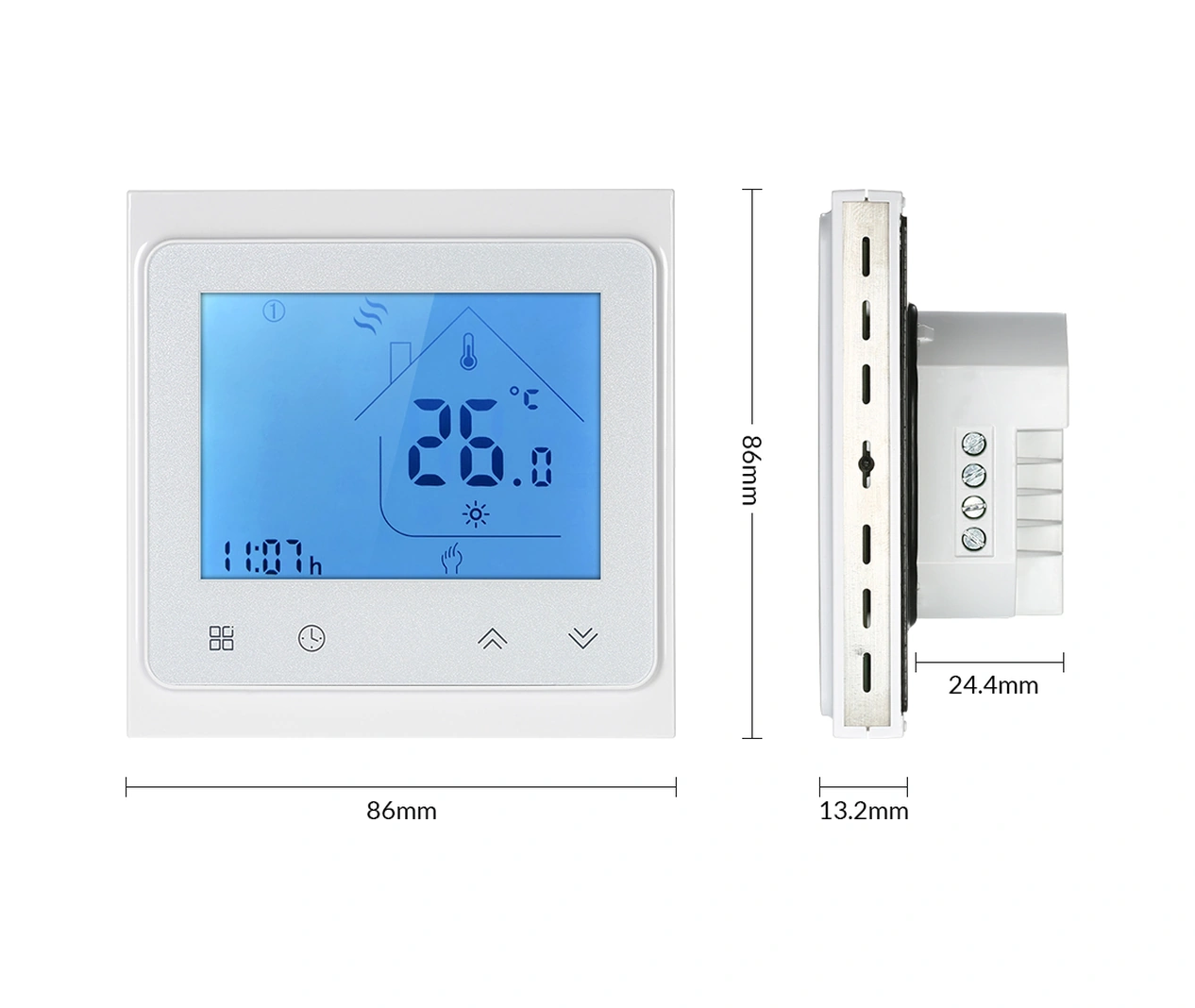 Geeksen Beyaz Bht-002gc Gaz Kazan Isıtma Termostati - Kolay Kurulumlu, Lcd Ekranlı, Enerji Tasarruflu Sıcaklık Kontrol Cihazı