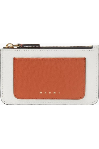 Marni Colour-block Deri Kartlık Krem