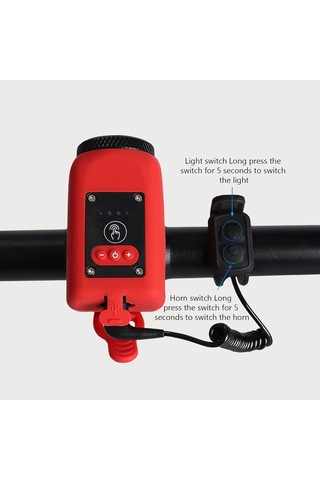 Xbyc 6128 Usb Şarjlı 250 Lümen 120 Db Yüksek Sesli Bisiklet Ön Farı Ve Korna Mavi