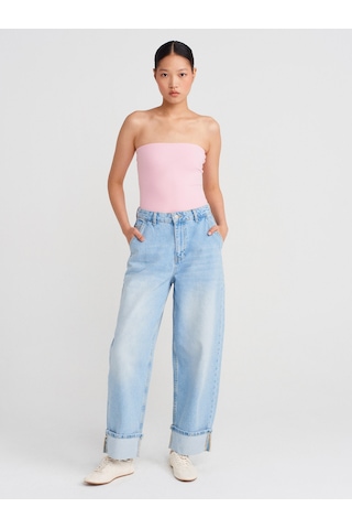Dilvin 21103 Straplez Top-toz Pembe Toz Pembe