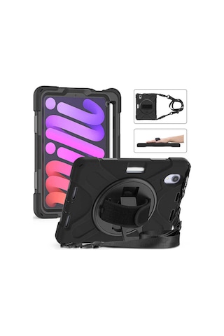 iPad Uyumlu  Mini 2021 6.nesil Zore Defender Tablet Silikon - Siyah Arka Kapak