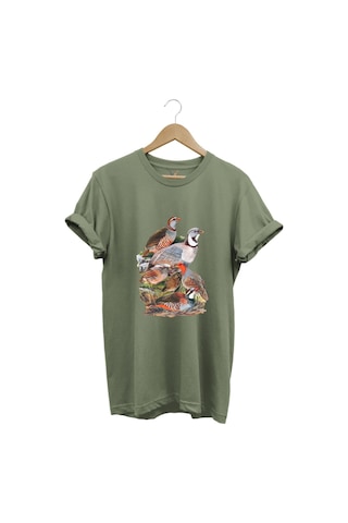Avcılık Hunter Keklik Avcılığı Baskılı Regular Fit %100 Pamuk Haki T-shirt Haki
