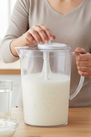 Mikserli Ayran Sürahisi Ve 2250 Ml Dereceli Ölçü Kabı - 2'si 1 Arada Topaklanma Yapmayan Mikserli